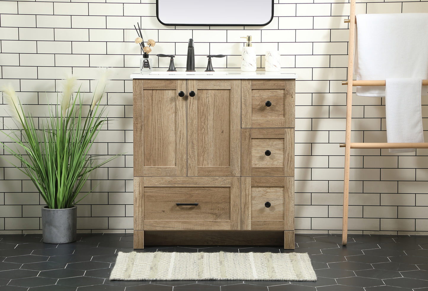32 inch Single bathroom vanity in natural oak VF2832NT