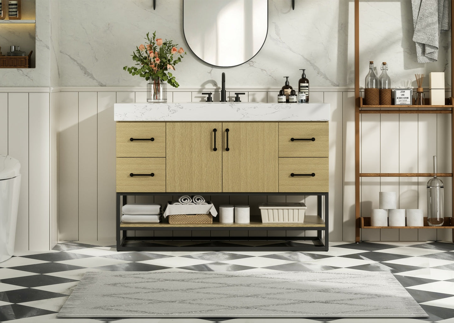 48 inch Single Bathroom Vanity in Honey Brown VF29248MHB
