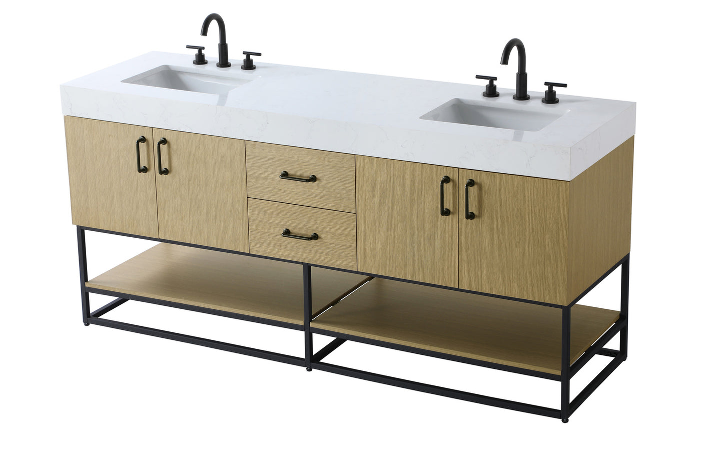 72 inch Double Bathroom Vanity in Honey Brown VF29272DMHB