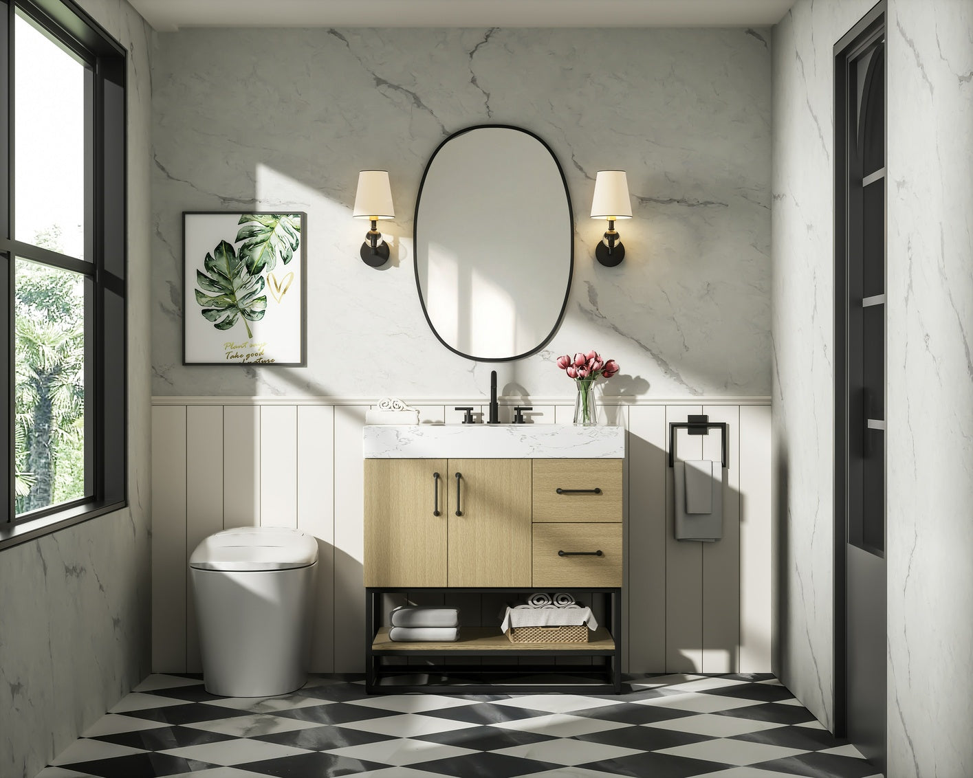 32 inch Single Bathroom Vanity in Honey Brown VF29232MHB