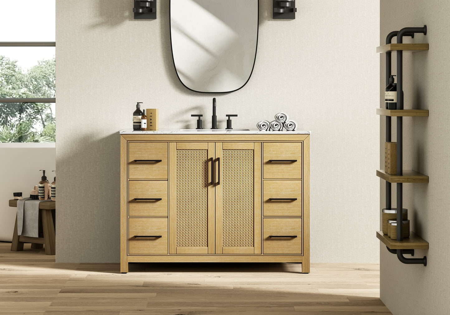 48 Inch Single Bathroom Vanity In Linen Oak VF29548LO
