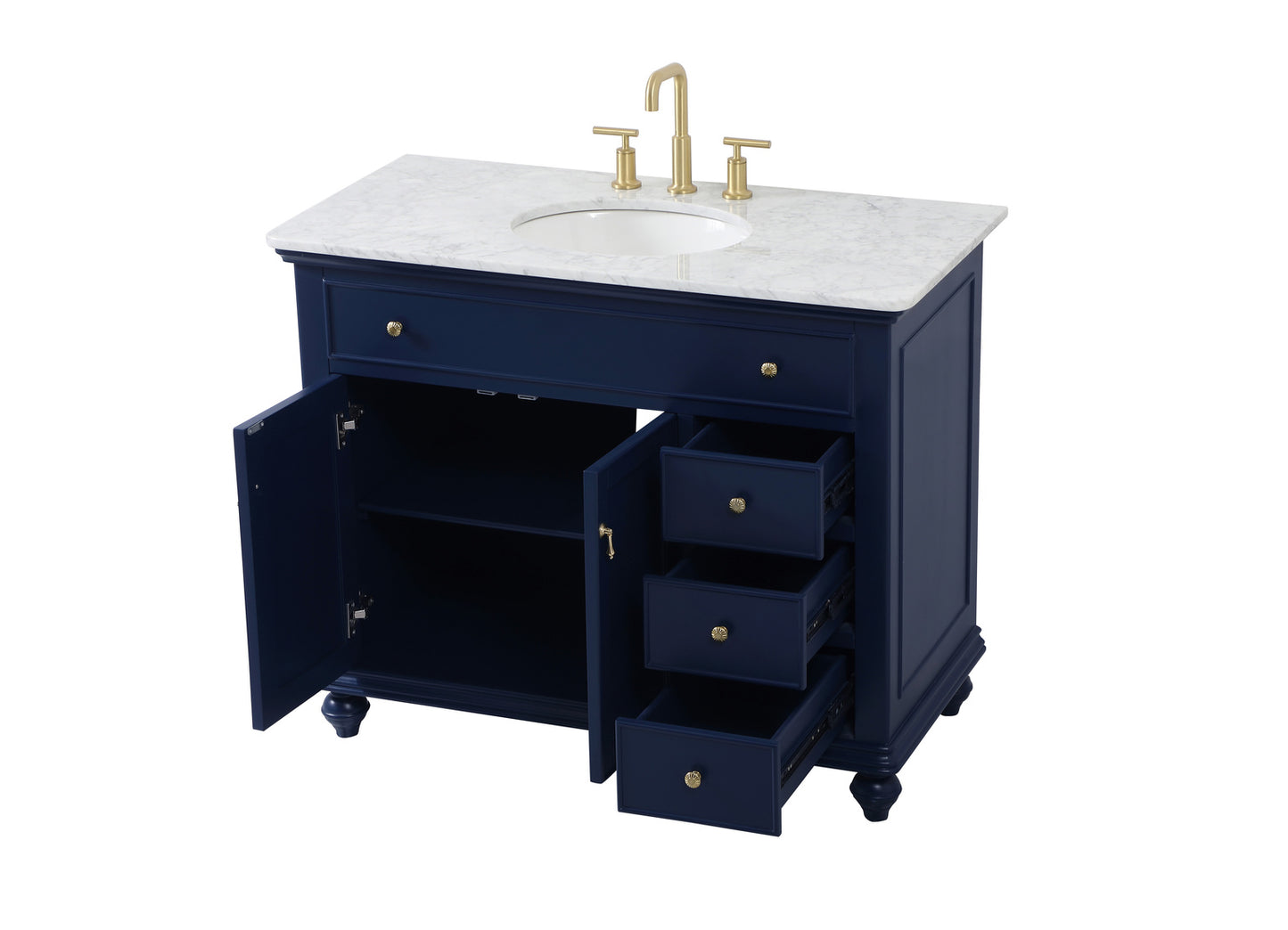 42 inch Single bathroom vanity in blue