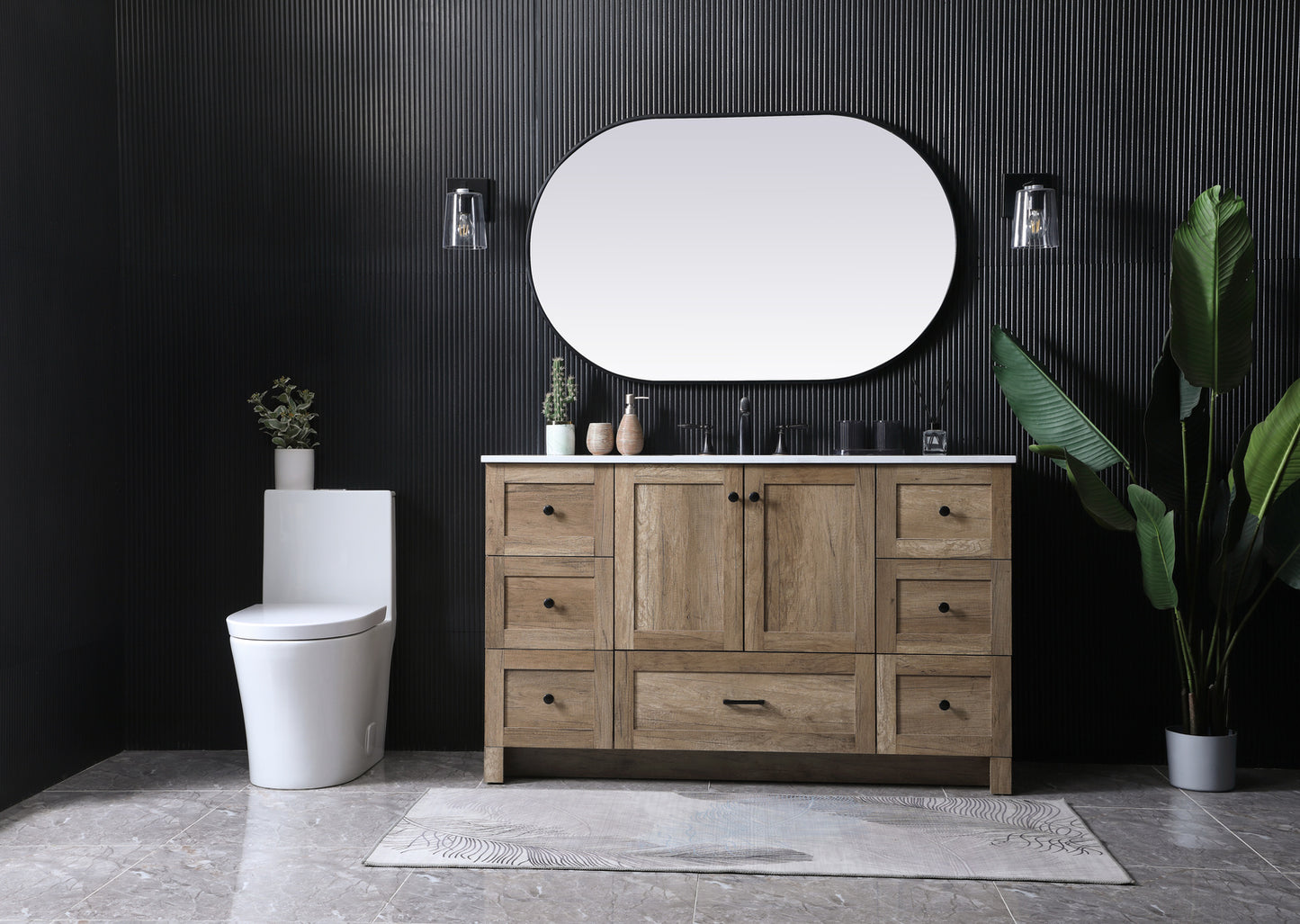 54 inch Single bathroom vanity in natural oak VF2854NT