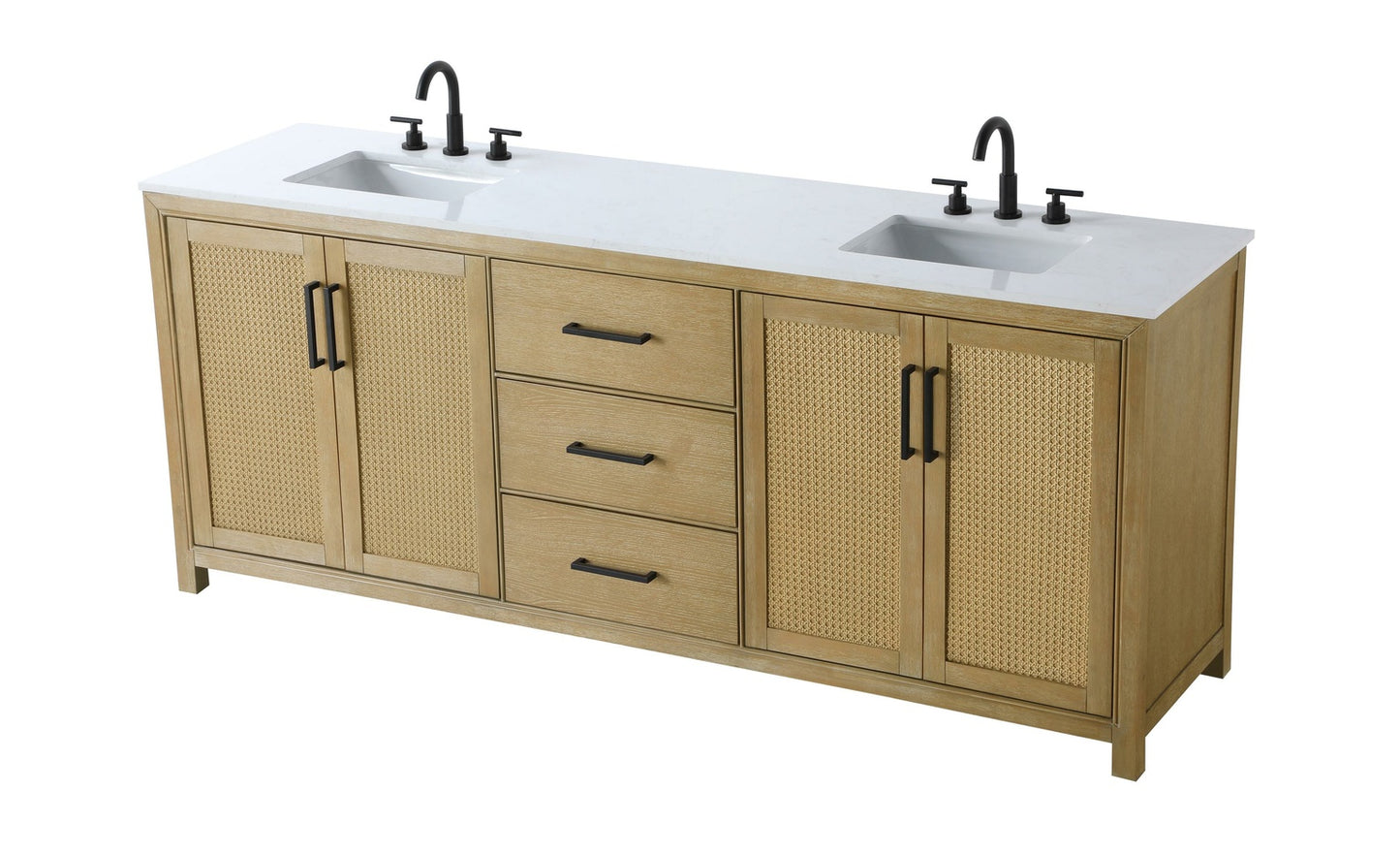 84 Inch Double Bathroom Vanity In Linen Oak VF29584DLO