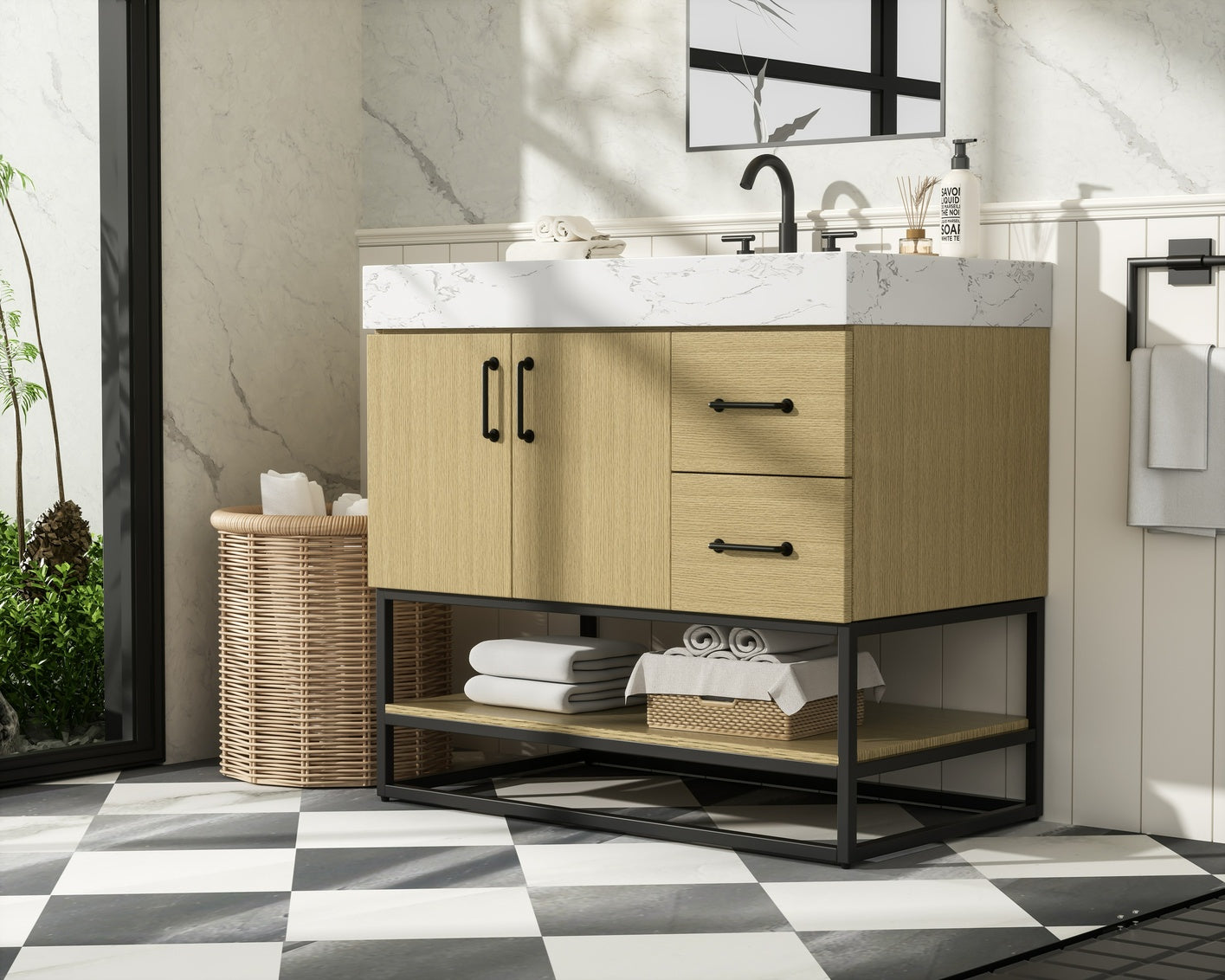 36 inch Single Bathroom Vanity in Honey Brown VF29236MHB