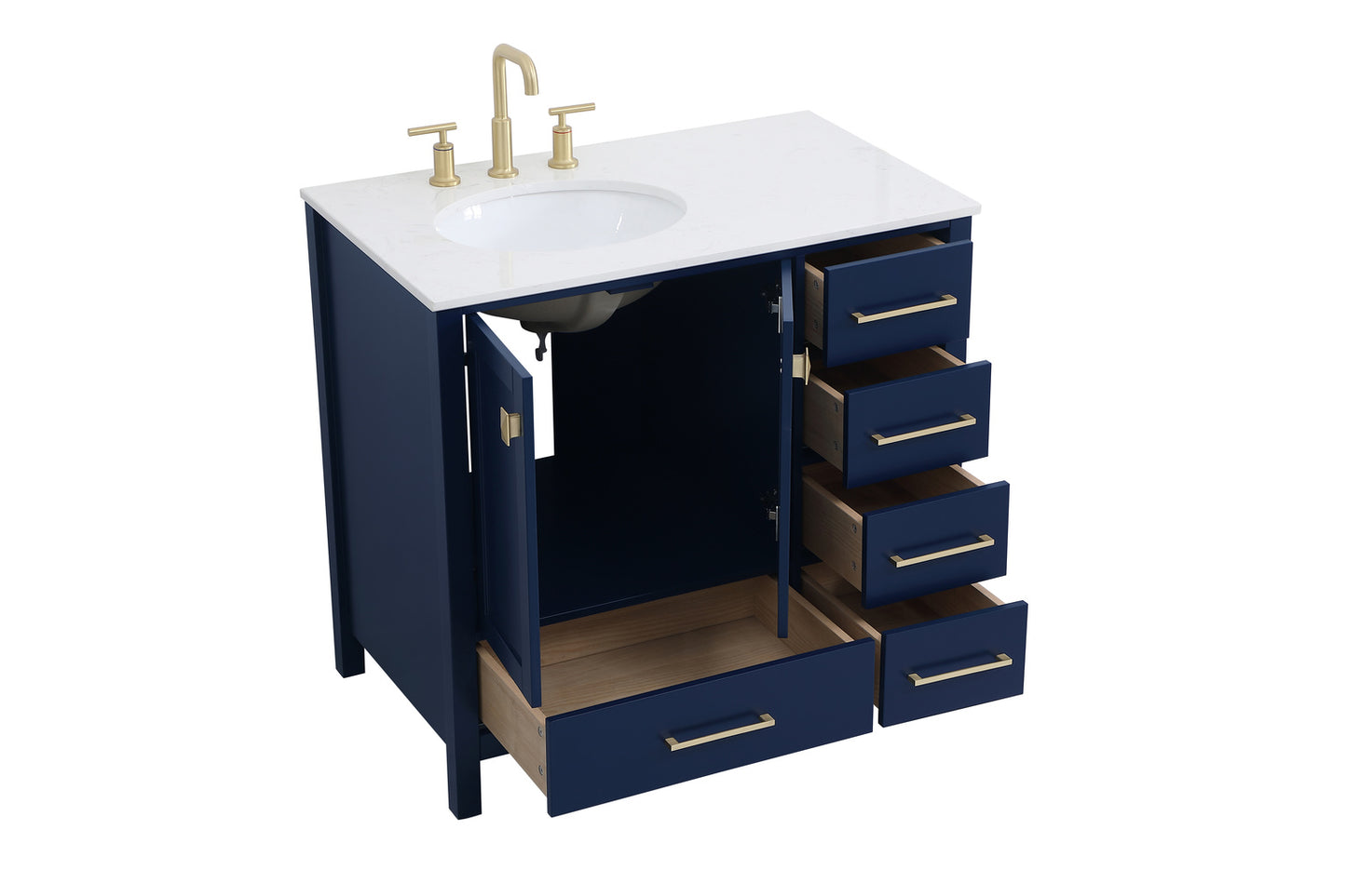 36 inch Single Bathroom Vanity in Blue VF18836BL