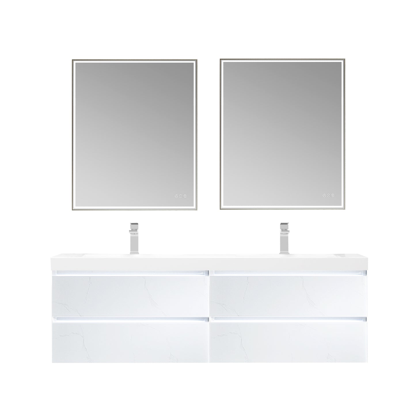 Jena Calacatta White 72 Inch Vanity