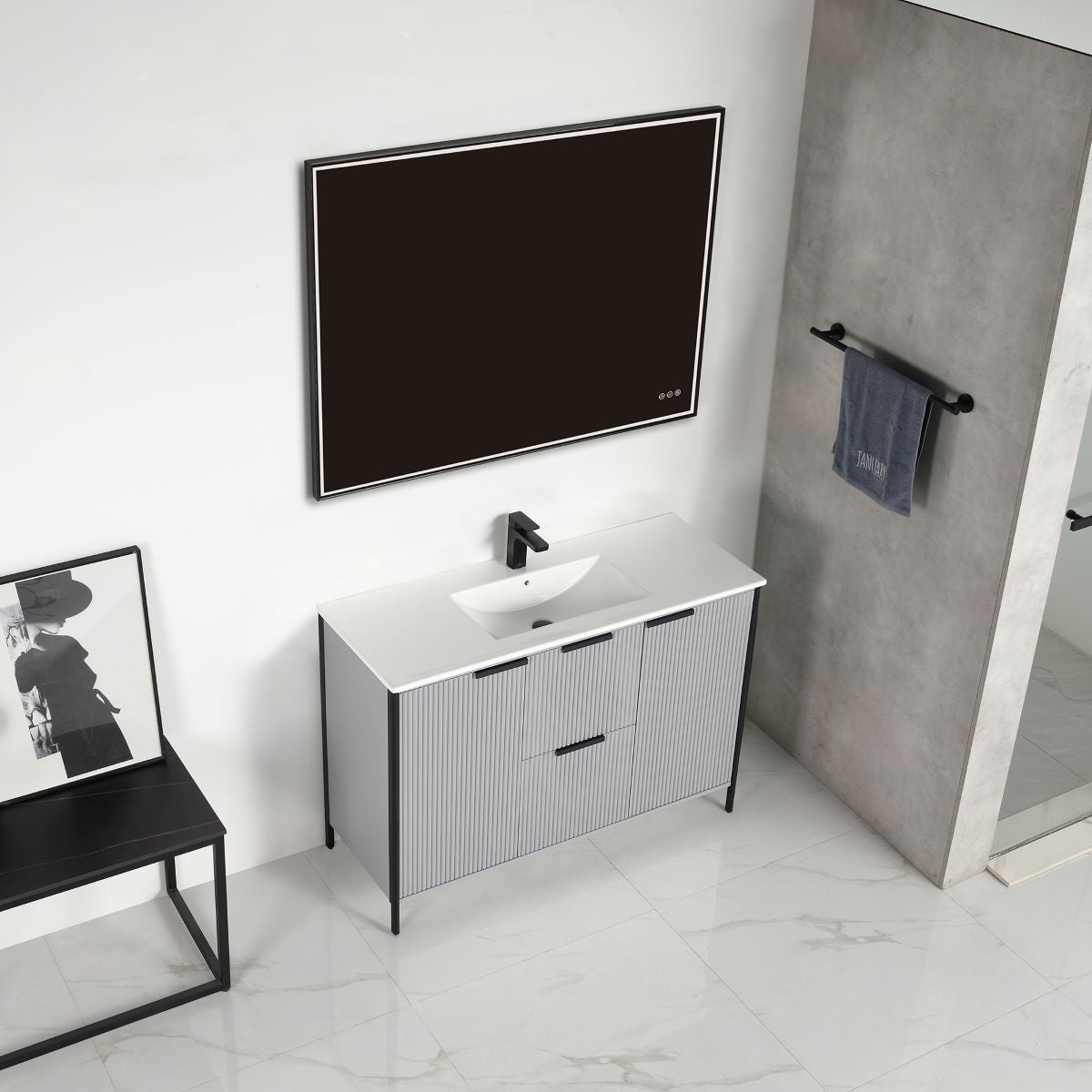 Zurich 48″ Metal Gray Vanity
