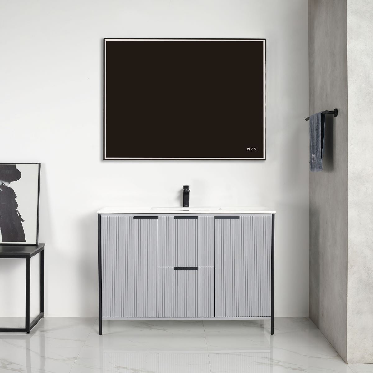 Zurich 48″ Metal Gray Vanity
