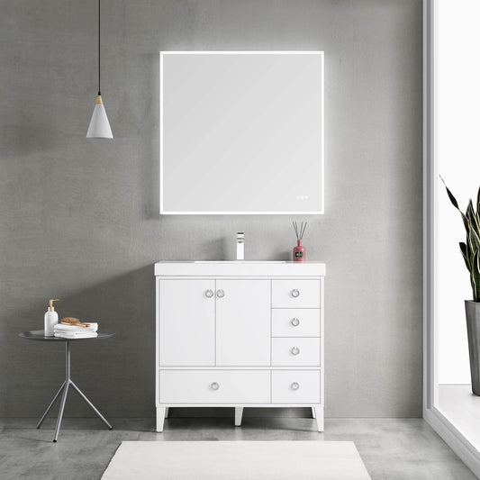 Lyon Matte White 36 Inch Vanity