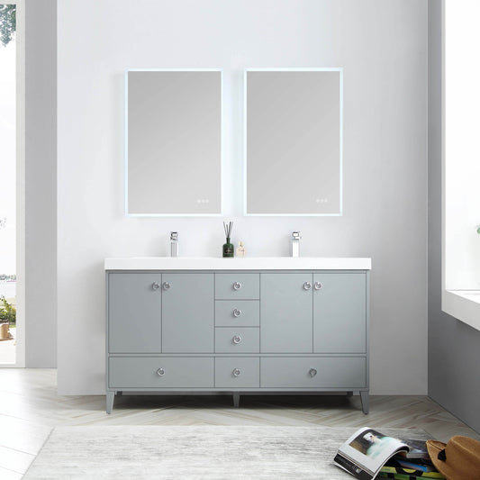 Lyon Metal Gray 60 Inch Vanity