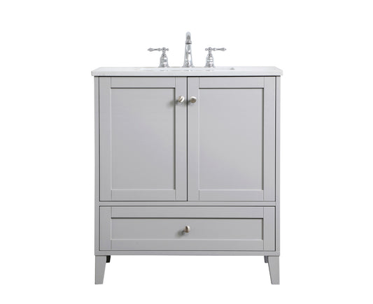 30 inch Single Bathroom Vanity in Grey VF18030GR