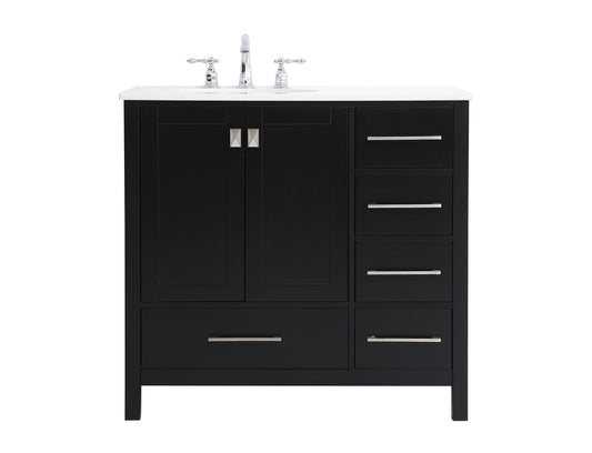 36 inch Single Bathroom Vanity in Black VF18836BK