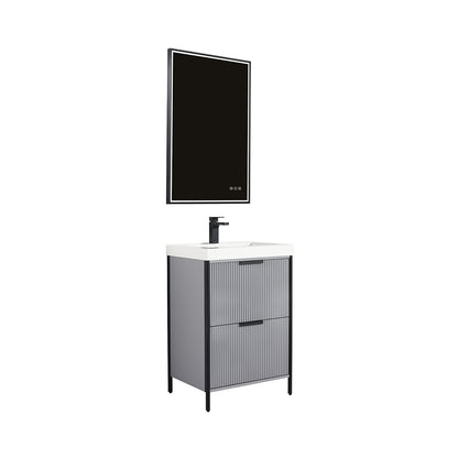 Metal Grey Zurich 24″ Vanity with Ceramic Top-Mount Basin