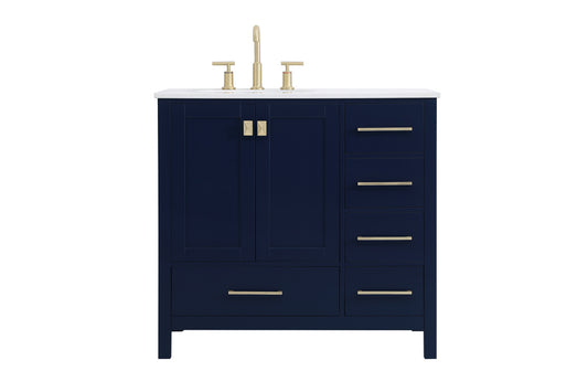 36 inch Single Bathroom Vanity in Blue VF18836BL