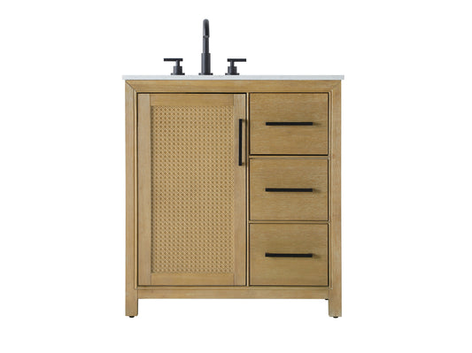 32 Inch Single Bathroom Vanity In Linen Oak VF29532LO