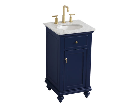 19 inch Single bathroom vanity in blue