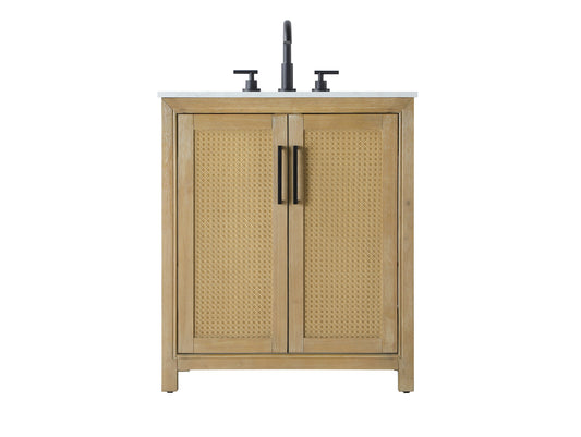 30 Inch Single Bathroom Vanity In Linen Oak VF29530LO