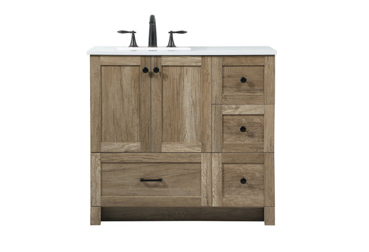 36 inch Single bathroom vanity in natural oak VF2836NT