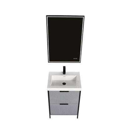 Metal Grey Zurich 24″ Vanity with Ceramic Top-Mount Basin