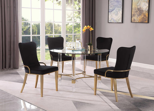 4038-RILEY-GLD-5PC-BLK Dining Set