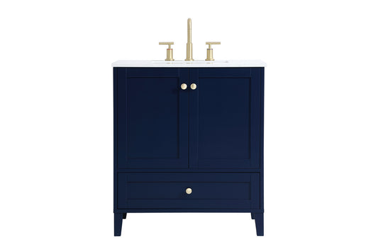 30 inch Single Bathroom Vanity in Blue VF18030BL