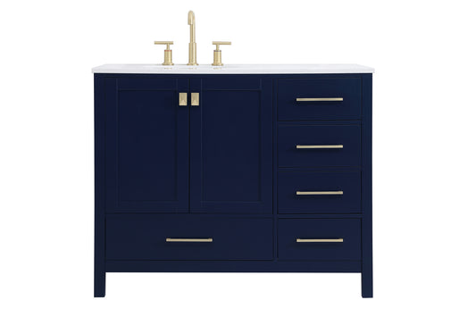 42 inch Single Bathroom Vanity in Blue VF18842BL