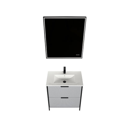 Metal Gray Zurich 30″ Vanity with Ceramic Top-Mount Basin