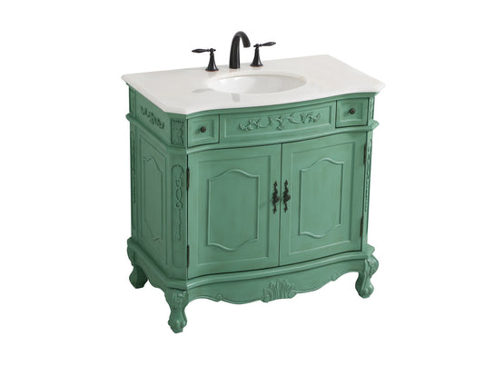 36 inch Single bathroom vanity in vintage mint