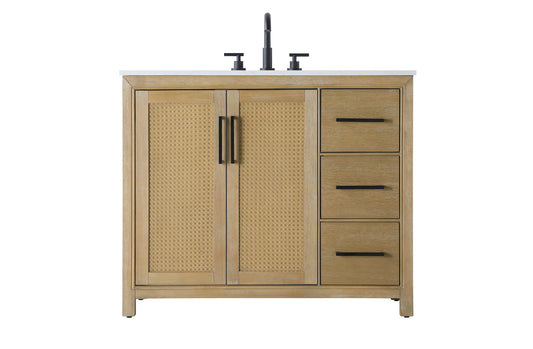 42 Inch Single Bathroom Vanity In Linen Oak VF29542LO