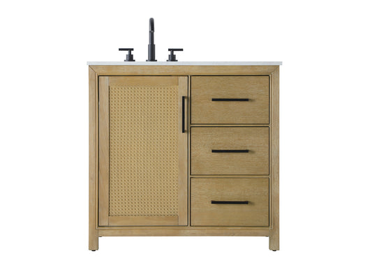 36 Inch Single Bathroom Vanity In Linen Oak VF29536LO