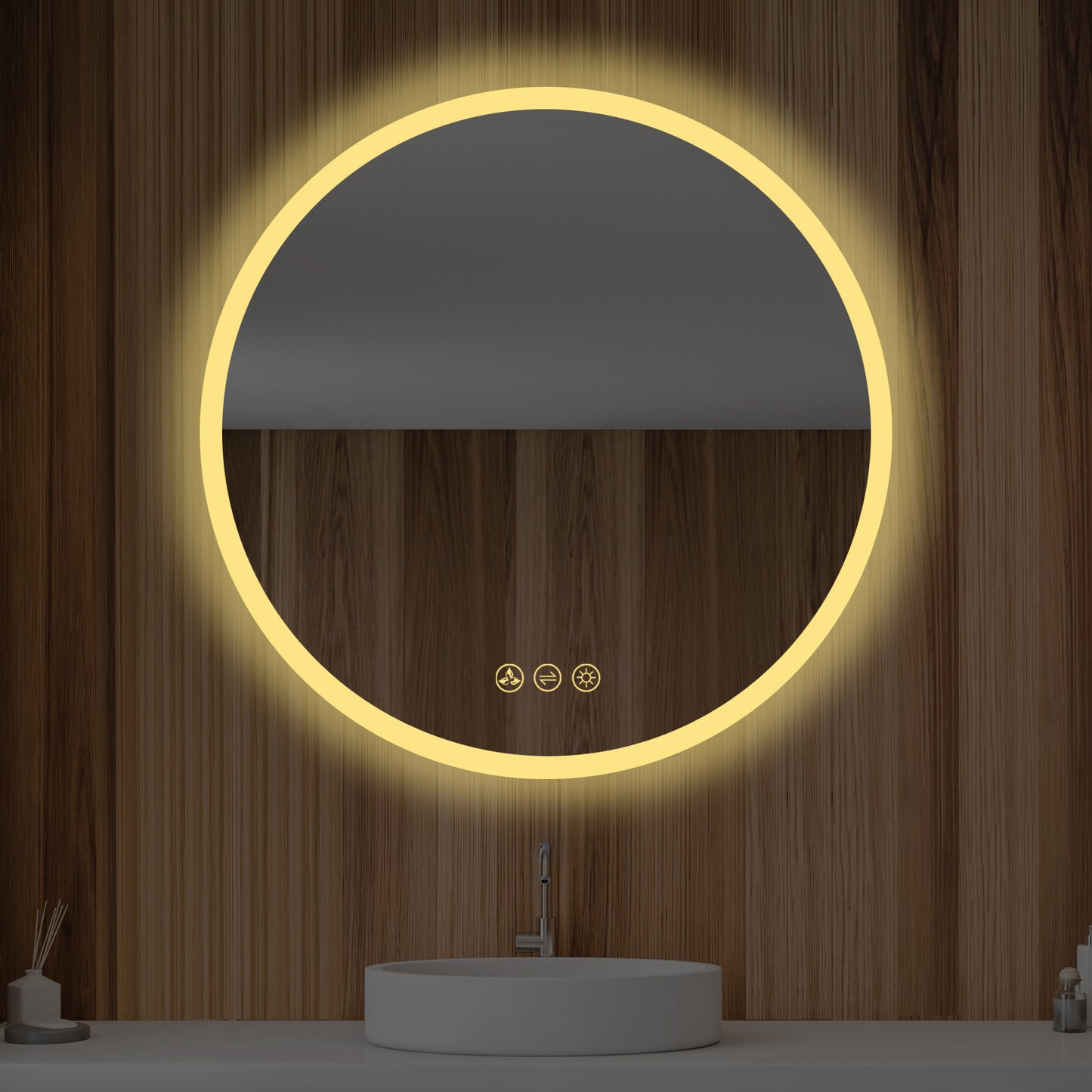 Orion -  Round LED Mirror Frosted Side