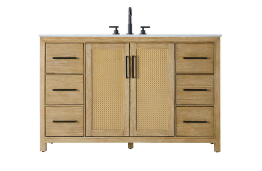 54 Inch Single Bathroom Vanity In Linen Oak VF29554LO