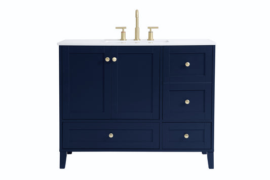 42 inch Single Bathroom Vanity in Blue VF18042BL