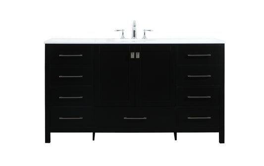 60 inch Single bathroom vanity in black VF18860BK