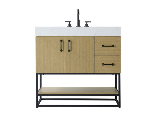 36 inch Single Bathroom Vanity in Honey Brown VF29236MHB