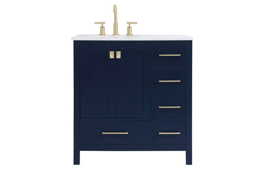 32 inch Single Bathroom Vanity in Blue VF18832BL