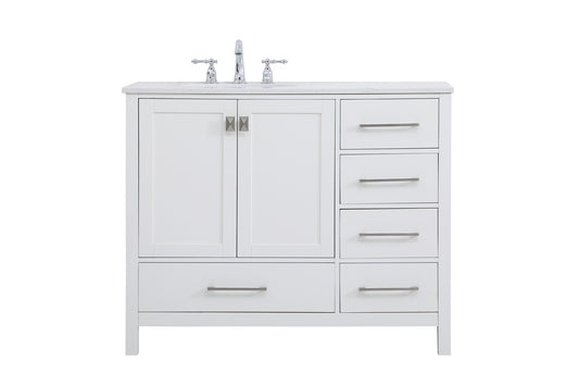 42 inch Single Bathroom Vanity in White VF18842WH