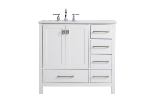 36 inch Single Bathroom Vanity in White VF18836WH