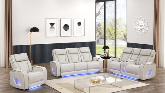 FORTUNER 3 PC POWER RECLINING SOFA SET - GRAY