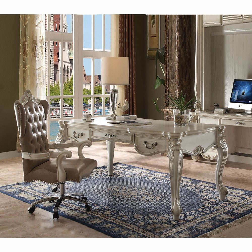 French Executive Desk - Bone White