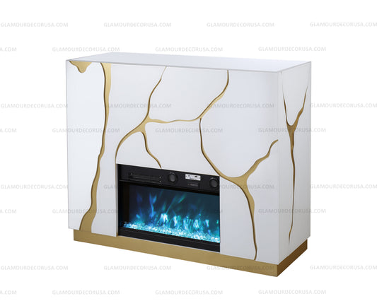 White Mirror LED Fireplace  - GD-72