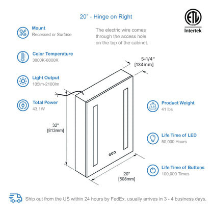 Pillar - LED Medicine Cabinet