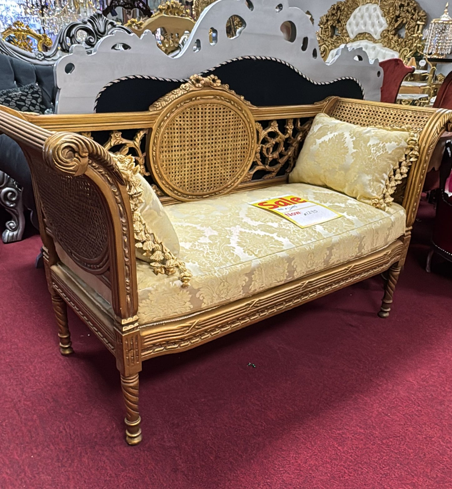 Luxurious French Gold Leaf Bench