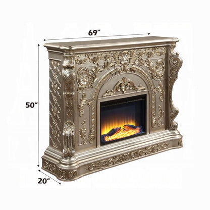 Dana Antique Silver Fireplace