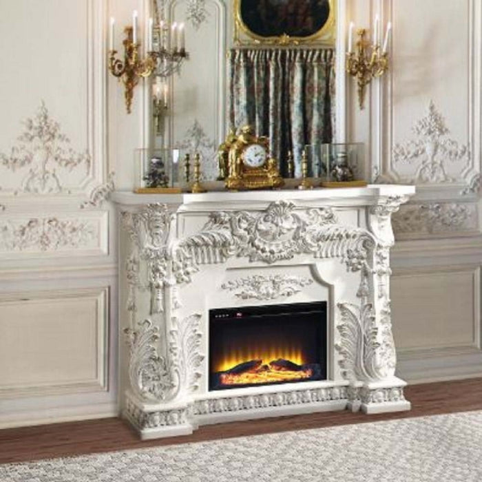 Adara Antique White Fireplace