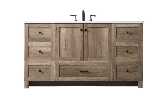 60 inch Single bathroom vanity in natural oak VF2860NT