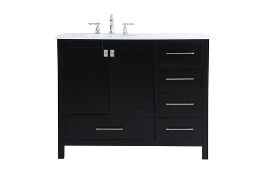 42 inch Single Bathroom Vanity in Black VF18842BK