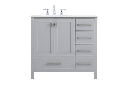 36 inch Single Bathroom Vanity in Gray VF18836GR