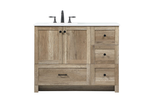 42 inch Single bathroom vanity in natural oak VF2842NT